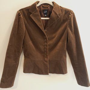 Gap peplum, sinched waistline, velvet blazer